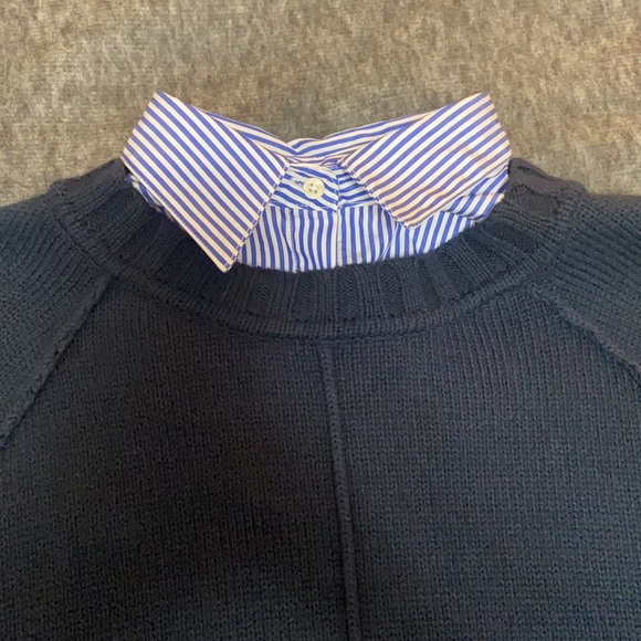 Ralph Lauren cotton sweater w buttonup shirt under - Picture 3 of 5